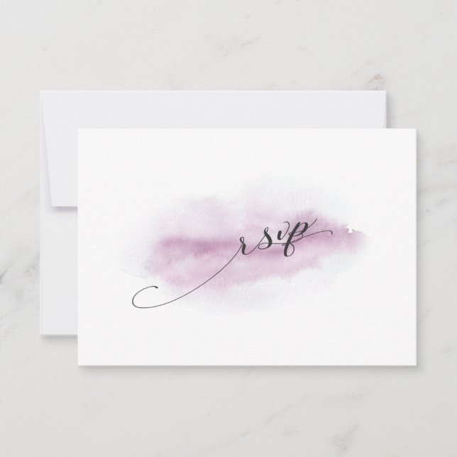 Chic Calligraphy Rosa Watercolor Bröllop OSA (Framsida)