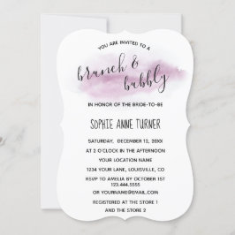 Chic Calligraphy Rosa Watercolor Brunch & Bubly Inbjudningar