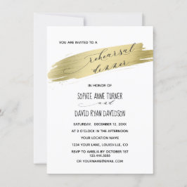 Chic Calligraphy Rosa Watercolor Rehearsal Middag Inbjudningar
