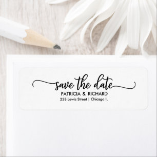 Chic Calligraphy Save the Date Returadress Returadress Etikett