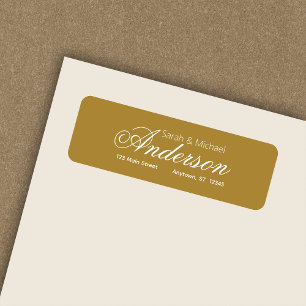 Chic Calligraphy Script Guld Returadress Etikett