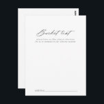 Chic Calligraphy Silver Bröllop Bucket List Cards Vykort<br><div class="desc">De här chic-kalligrafikorten för silver bröllop-bucket är perfekten för en rundabordsmottagning eller möhippa. Den enkla utformningen och utformningen av eleganten har skripttypografin klassisk och finare i silver. Ändra ordalydelsen till kostym vid alla livshändelser. Bucketlistskylten säljs separat.</div>
