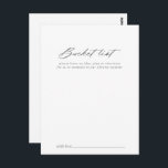 Chic Calligraphy Silver Bröllop Bucket List Cards Vykort<br><div class="desc">De här chic-kalligrafikorten för silver bröllop-bucket är perfekten för en rundabordsmottagning eller möhippa. Den enkla utformningen och utformningen av eleganten har skripttypografin klassisk och finare i silver. Ändra ordalydelsen till kostym vid alla livshändelser. Bucketlistskylten säljs separat.</div>