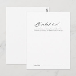 Chic Calligraphy Silver Bröllop Bucket List Cards Vykort