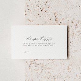 Chic Calligraphy Silver Diaper Raffle Biljett Tilläggskort