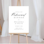 Chic Calligraphy Silver Rehearsal Dinner Välkommen Poster<br><div class="desc">Denna chic kalligrafi vid silver-repetitionsmiddag är perfekt för en rustisk bröllop-repetition. Den enkla utformningen och utformningen av eleganten har skripttypografin klassisk och finare i silver.</div>