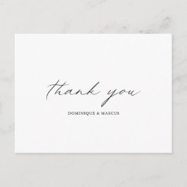 Chic Calligraphy Simple Elegant bröllop Tack Vykort