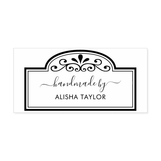 Chic Calligraphy-skript som hanteras av Wood Art F Stämpel (Tryck)