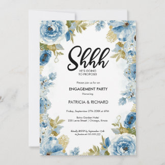 Chic Calligraphy Surprise Engagement Party Inbjudningar