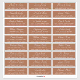 Chic Calligraphy Terracotta Guest Adressetiketters Klistermärken