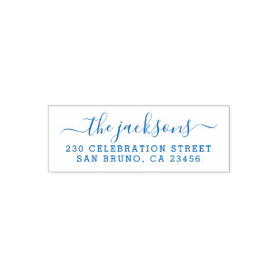 Chic Calligraphyefternamn & returadress Självfärgande Stämpel