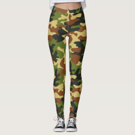 Chic Camouflage Khaki Mönster Leggings