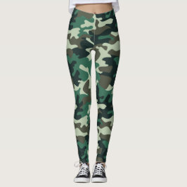 Chic Camouflage Khaki Mönster Leggings