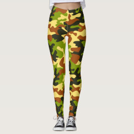 Chic Camouflage Khaki Mönster Leggings