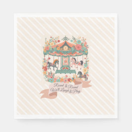 Chic Carousel Horse Carnival Birthday Pappersservett