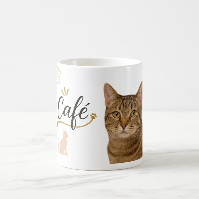 Chic Cat Café Vibe mugg Cute Coffee Älskare Design (Center)