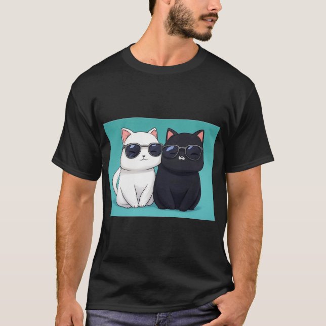 Chic Cat Duo T Shirt (Framsida)