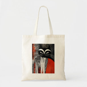Chic Cat i Crimson: Fet Black, White och Red Tygkasse
