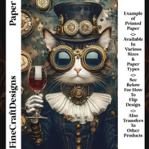 Chic Cat Queen Toast Vin AH7-skräpbok Papper