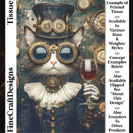 Chic Cat Queen Toasting, Rött Vin CT9 Decoupage