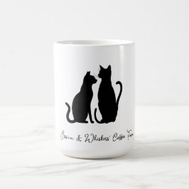 Chic Cat Silhouette - eget namn, svartvitt Magisk Mugg