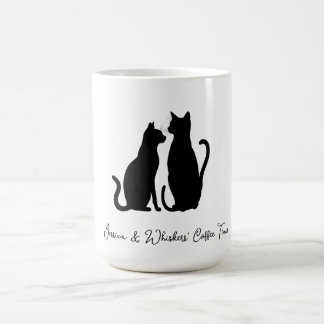 Chic Cat Silhouette - eget namn, svartvitt Magisk Mugg