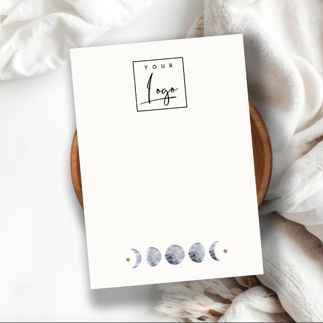 Chic Celestial Måne Blank Juelry Visning Logotyp Visitkort (Skapare uppladdad)