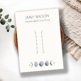 Chic Celestial Måne Watercolor Hairpin Visning Visitkort
