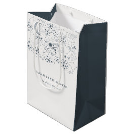 Chic Celestial Navy Starry Night Måne Baby Shower