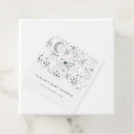 Chic Celestial Navy Starry Night Måne Baby Shower Gåvor Etiketter
