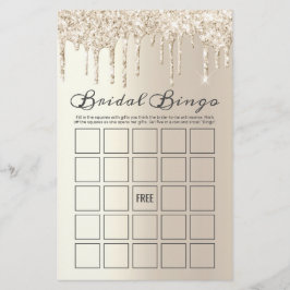 Chic Champagne Glitter Möhippa Bingo Game