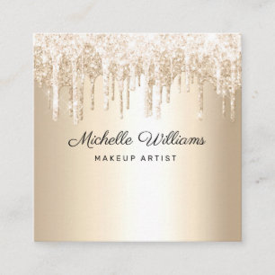 Chic Champagne Glitter Professionell Fyrkantigt Visitkort
