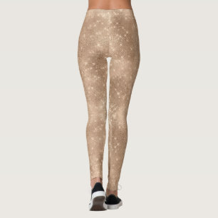 Chic Champagne Guld Gnistra Glitz jul Leggings