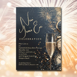 Chic champagne nyårsafton inbjudningar
