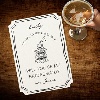Chic Champagne Torn Bubly Bridesmaid Frieri Kort