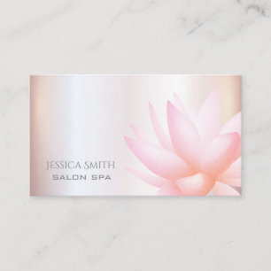 Chic charming blek rosa vattencolor lotus blomma visitkort