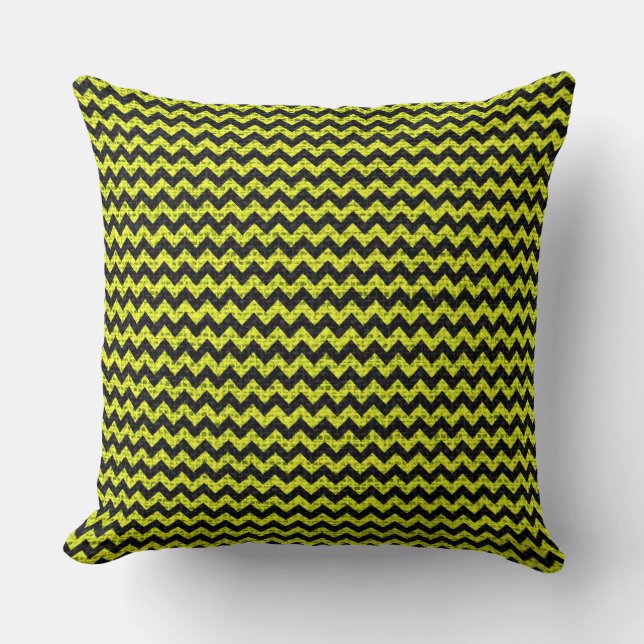 Chic Chevron Burlap Rustic #4 Kudde (Framsida)