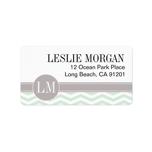 Chic Chevron Monogram | mynta Adressetikett (Framsidan)