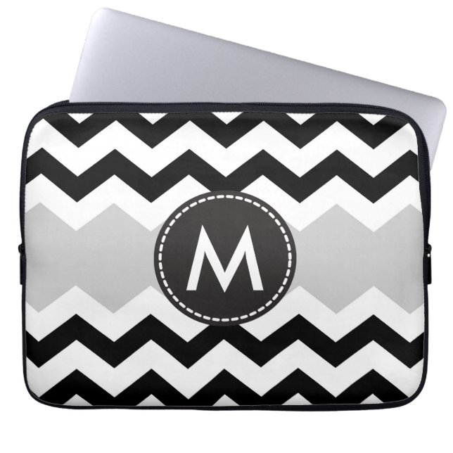 Chic Chevron Rand Mönster Laptop Fodral (Framsidan)