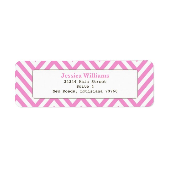 Chic Chevron Returadress Etikett (Framsidan)