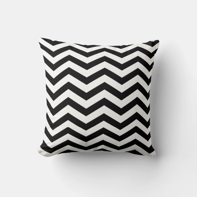Chic Chevron | svart och vitt Kudde (Framsida)