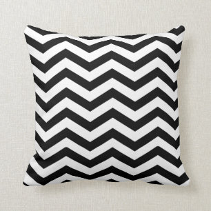 Chic Chevron svart och vitt Kudde