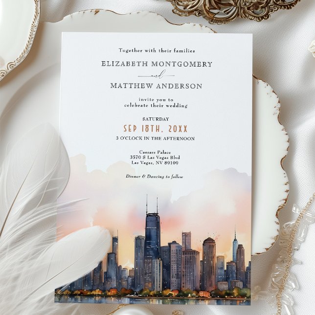 Chic Chicago, Illinois Wedding Invitation Inbjudningar (Skapare uppladdad)