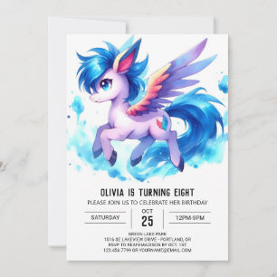 Chic Children Horse Birthday Inbjudningar