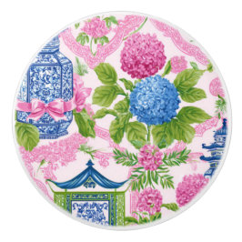 Chic Chinoiserie Hortensia Pagod Mahjong Knopp