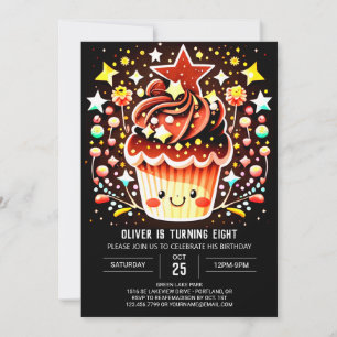 Chic Chocolate Magic Muffin Birthday Inbjudningar