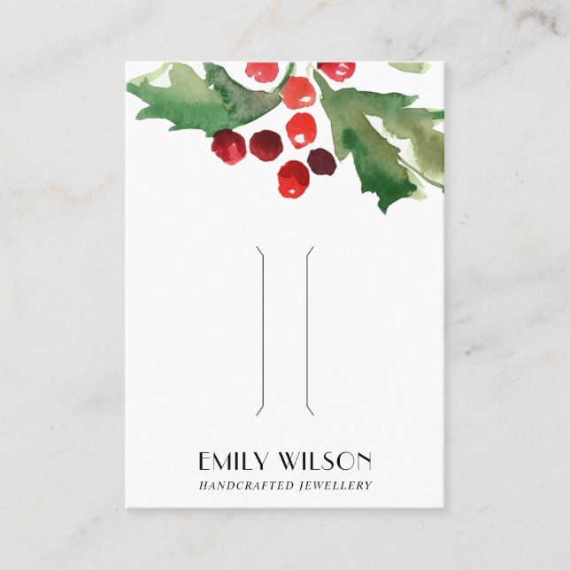 CHIC CHRISTMAS HELT BERRY HAIR CLIP VISNING CLIP VISITKORT (Framsida)