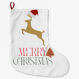 Chic Christmas scandinavian pattern Stor Julstrumpa