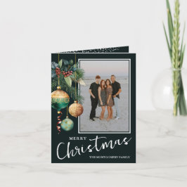 Chic Christmas Tree Ornaments Flat Helgkort