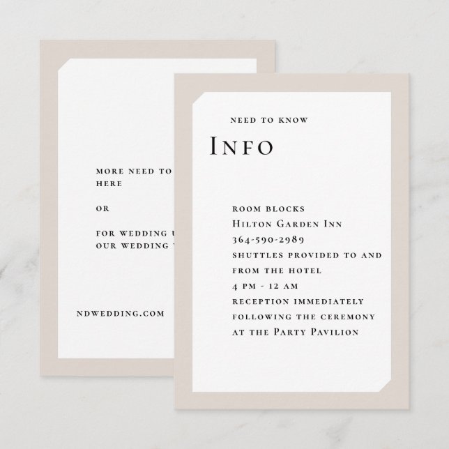 CHIC CIRCLE BRÖLLOP TILLÄGGSKORT (Fram/baksida)